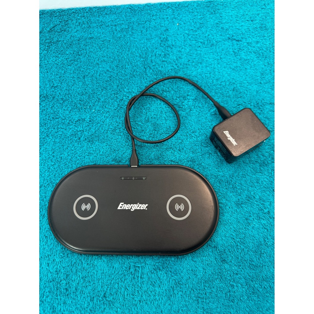 Energizer Dual Wireless Charging Pad 10W Qi Fast Charger Black ENG-UQIPAD04